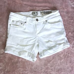 White jean shorts